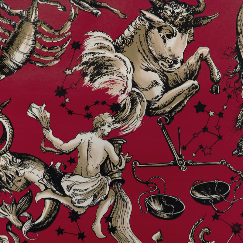 BRUNSCHWIG & FILS - COSMIQUE- RUBY - Wallcovering by the Roll RUBY