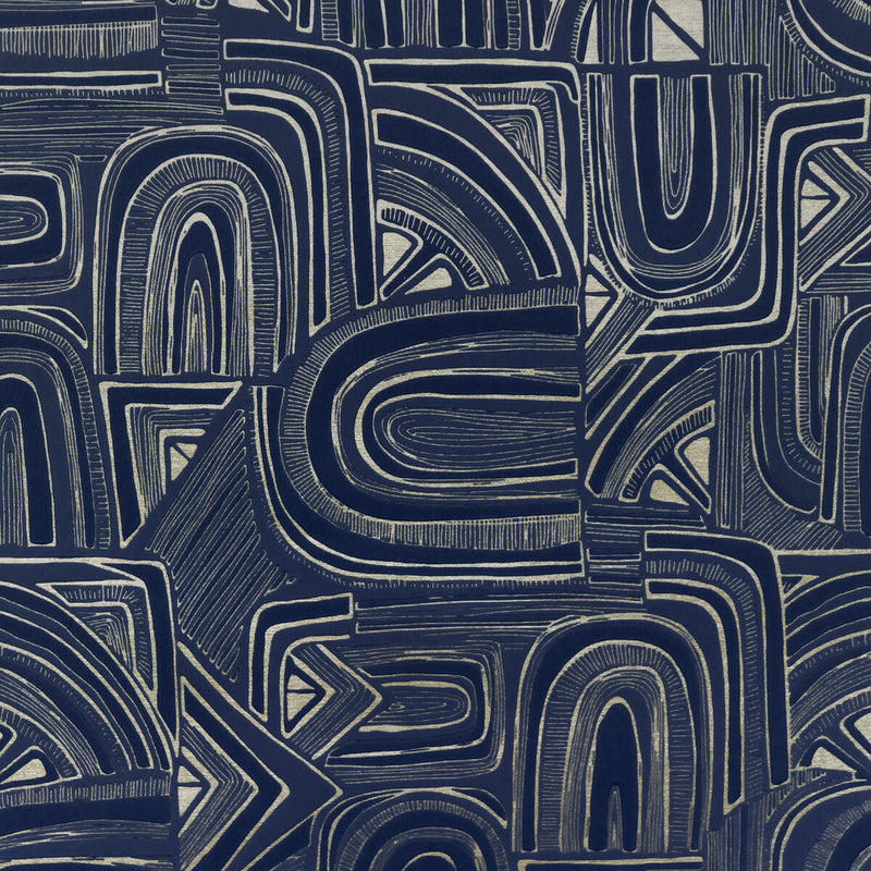 BRUNSCHWIG & FILS - TIMBRE- LAPIS - Wallcovering by the Roll LAPIS