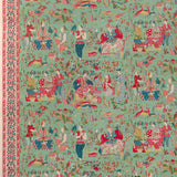 BRUNSCHWIG & FILS - SHALIMAR- JADE/ROSE - Wallcovering by the Roll