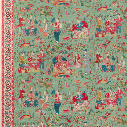 BRUNSCHWIG & FILS - SHALIMAR- JADE/ROSE - Wallcovering by the Roll JADE/ROSE