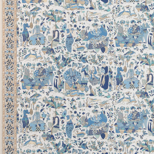 BRUNSCHWIG & FILS - SHALIMAR- BLUE/SAND - Wallcovering by the Roll BLUE/SAND