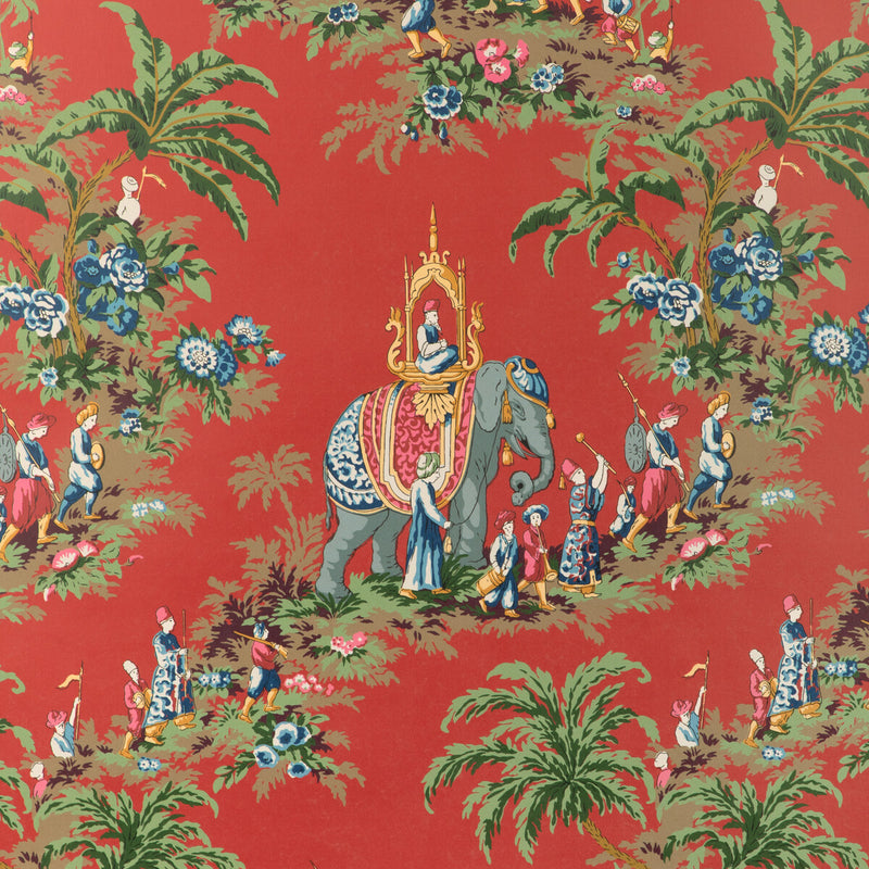 BRUNSCHWIG & FILS - BEAUPORT PROMENADE- RED - Wallcovering by the Roll RED
