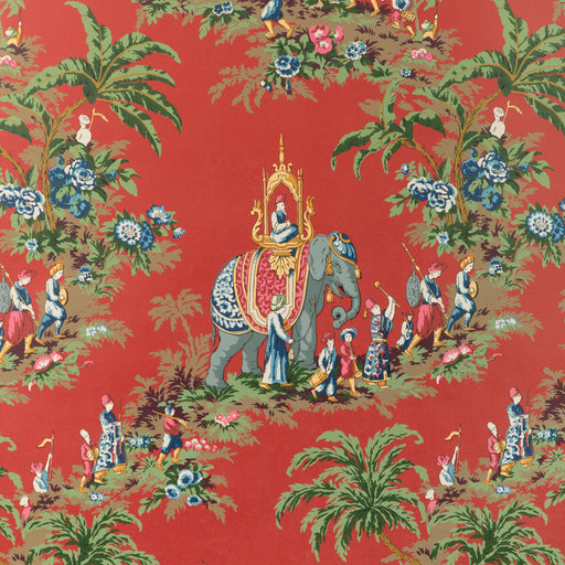 BRUNSCHWIG & FILS - BEAUPORT PROMENADE- RED - Wallcovering by the Roll RED
