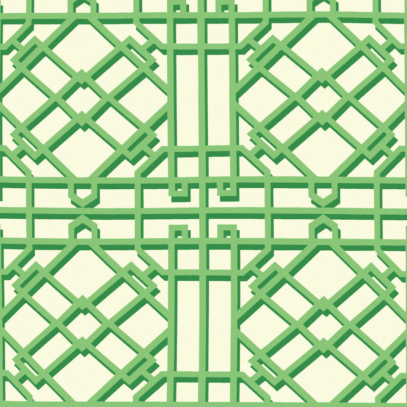 BRUNSCHWIG & FILS - PAVILION TRELLIS- LEAF - Wallcovering by the Roll LEAF