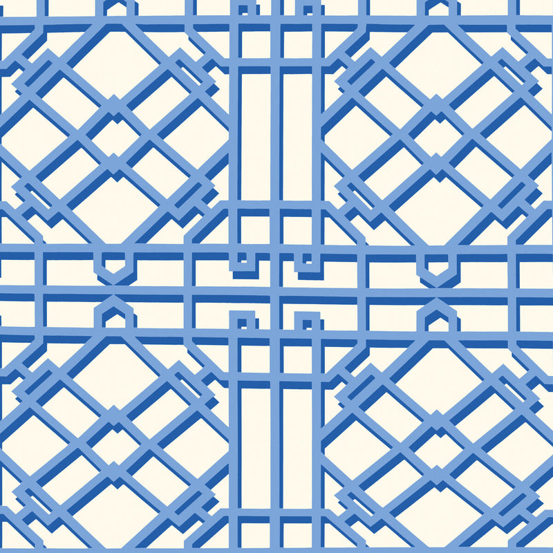 BRUNSCHWIG & FILS - PAVILION TRELLIS- DELFT - Wallcovering by the Roll DELFT
