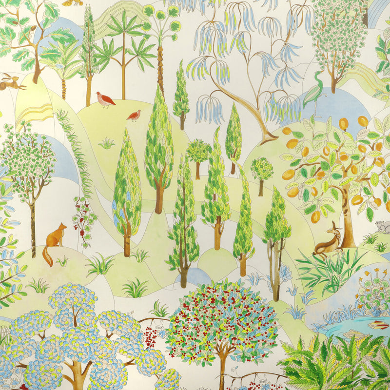 BRUNSCHWIG & FILS - FOLKLORE- MEADOW - Wallcovering by the Roll MEADOW