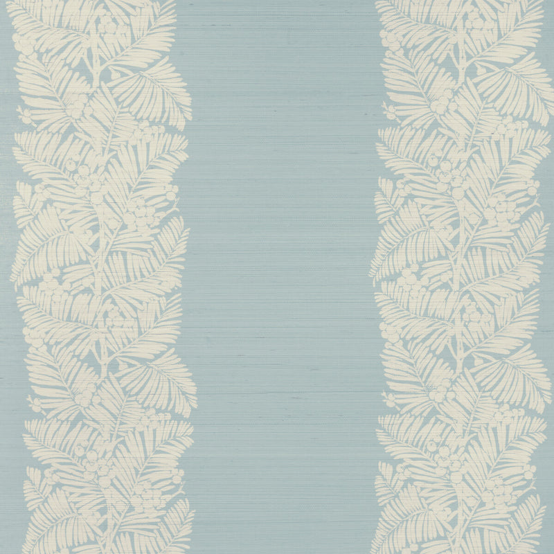 BRUNSCHWIG & FILS - PALMAR SISAL- AQUA - Wallcovering by the Roll AQUA