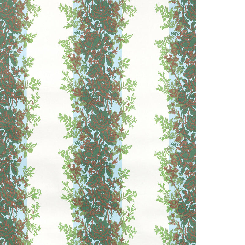 BRUNSCHWIG & FILS - RAYURE FLEURIE WC- LEAF - Wallcovering by the Yard LEAF