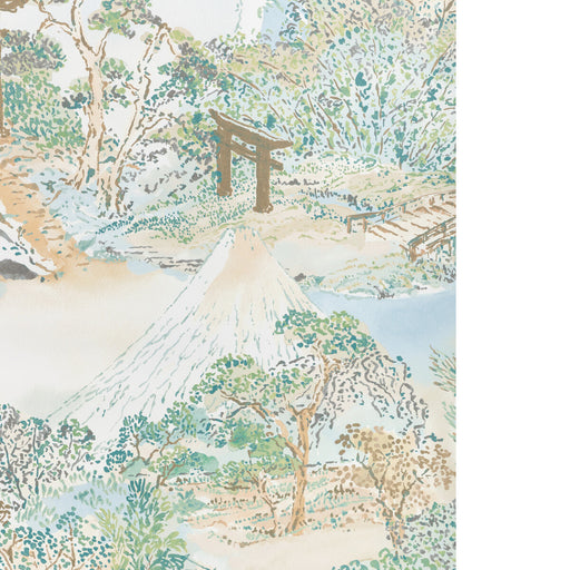 BRUNSCHWIG & FILS - MEIJI- AQUA - Wallcovering by the Roll AQUA