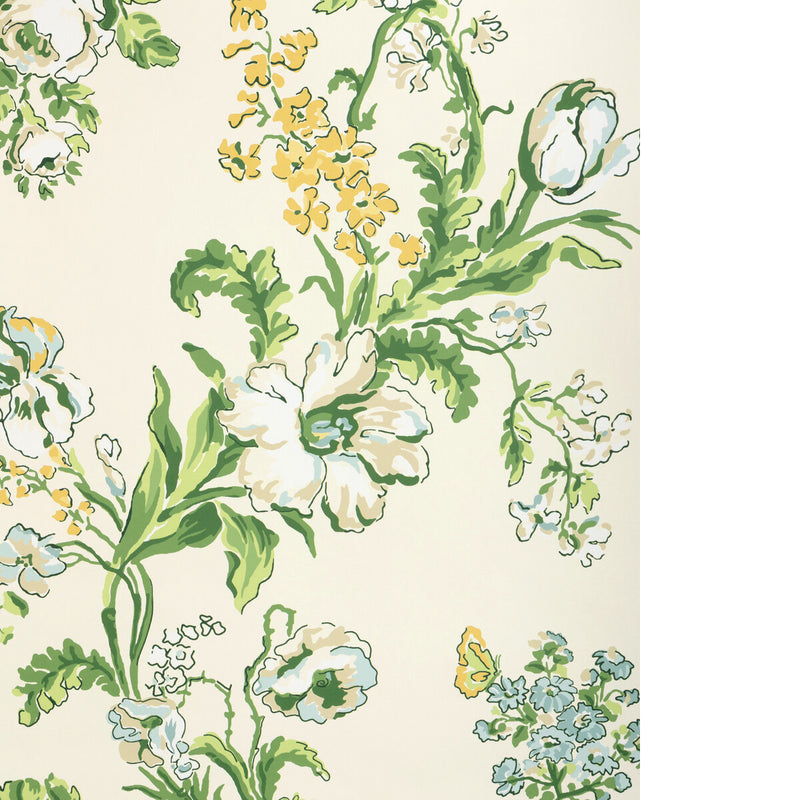 BRUNSCHWIG & FILS - MAINTENON- VERT/SOLEIL - Wallcovering by the Roll - P8025106_340