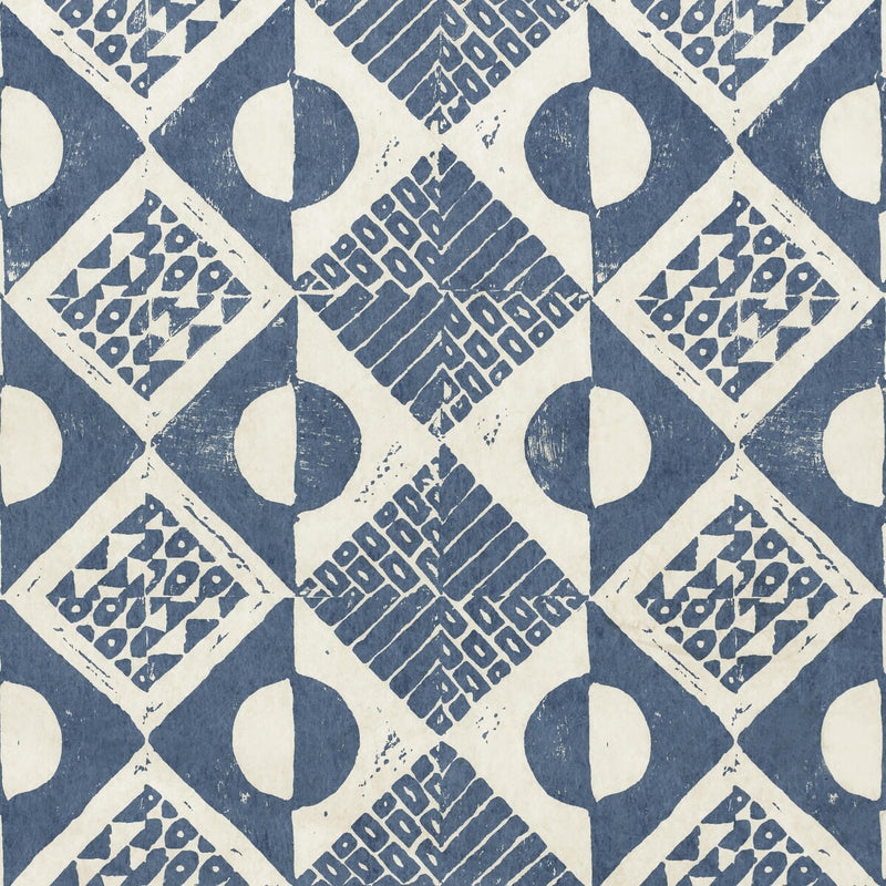 LEE JOFA - CIRCLES AND SQUARES WP- AZURE - Wallcovering by the Yard AZURE