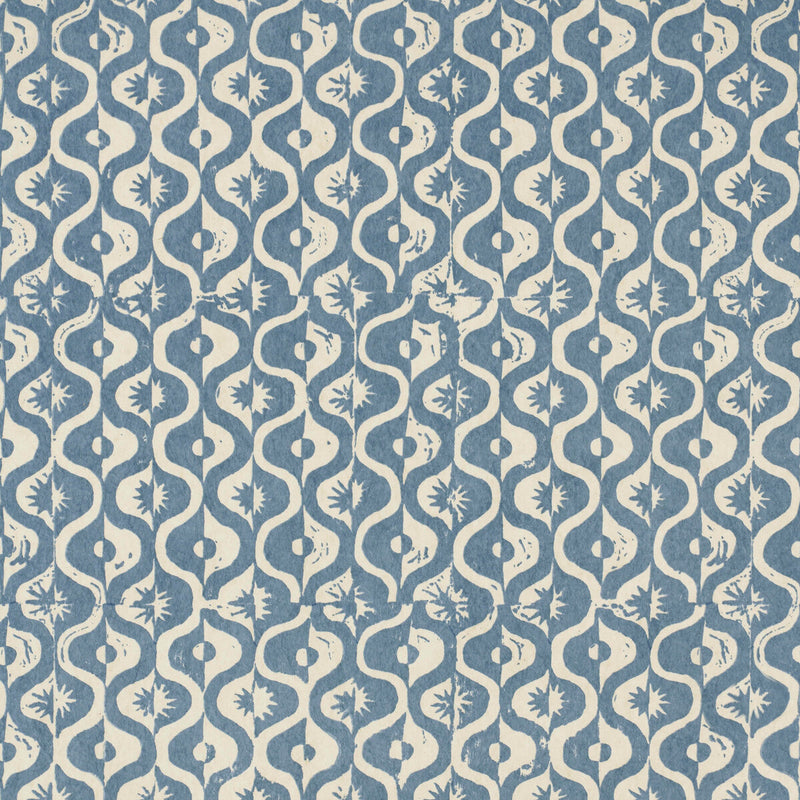 LEE JOFA - SMALL MEDALLION WP- AZURE - Wallcovering by the Yard AZURE