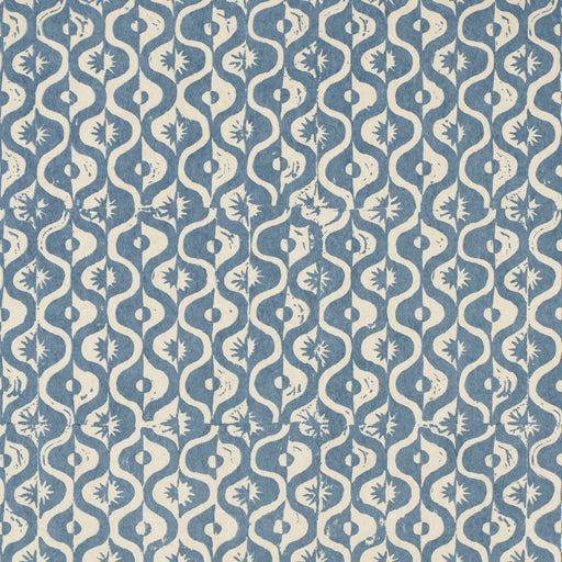 LEE JOFA - SMALL MEDALLION WP- AZURE - Wallcovering by the Yard AZURE