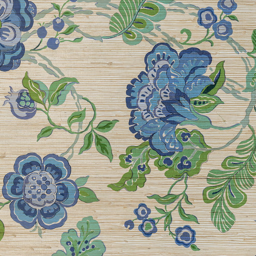 LEE JOFA - SOMERSET GRASSCLOTH- BLUE - Wallcovering by the Yard BLUE
