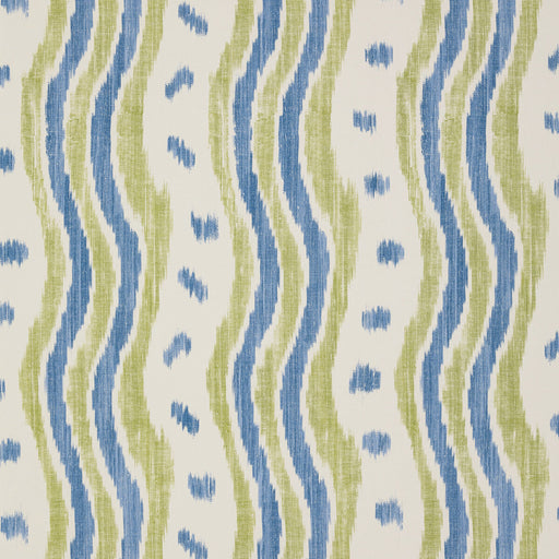 LEE JOFA - IKAT STRIPE WP- BLUE/LIME - Wallcovering by the Roll BLUE/LIME