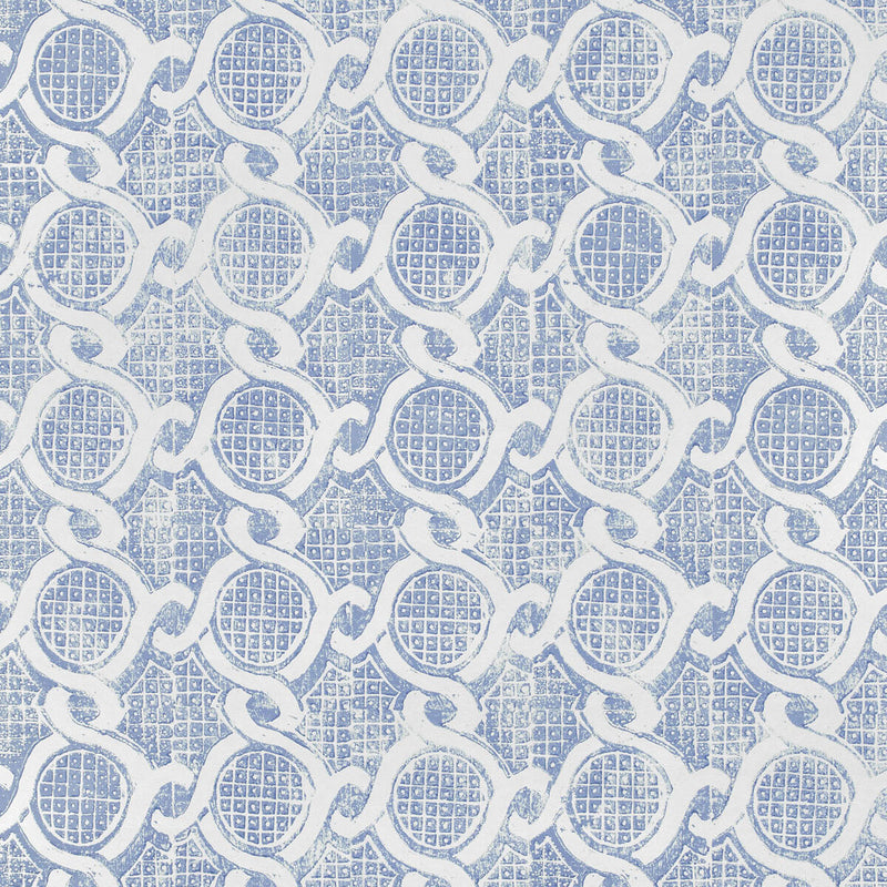 LEE JOFA - CHAIN WALLPAPER- BLUE - Wallcovering by the Roll BLUE