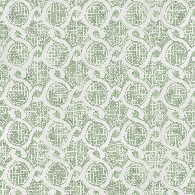 LEE JOFA - CHAIN WALLPAPER- GREEN - Wallcovering by the Roll GREEN