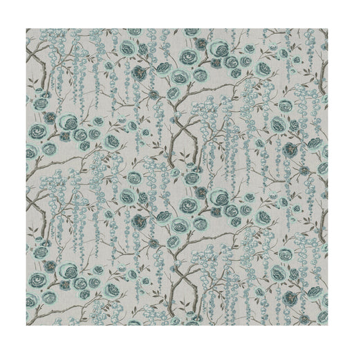 KRAVET BASICS - PEONYTREE- AQUAMARINE - Fabric by the Yard AQUAMARINE