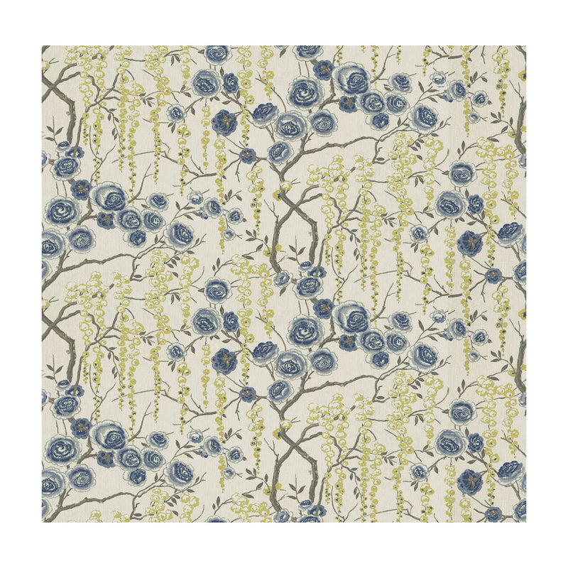 KRAVET BASICS - PEONYTREE- ULTRAMARINE - Fabric by the Yard ULTRAMARINE