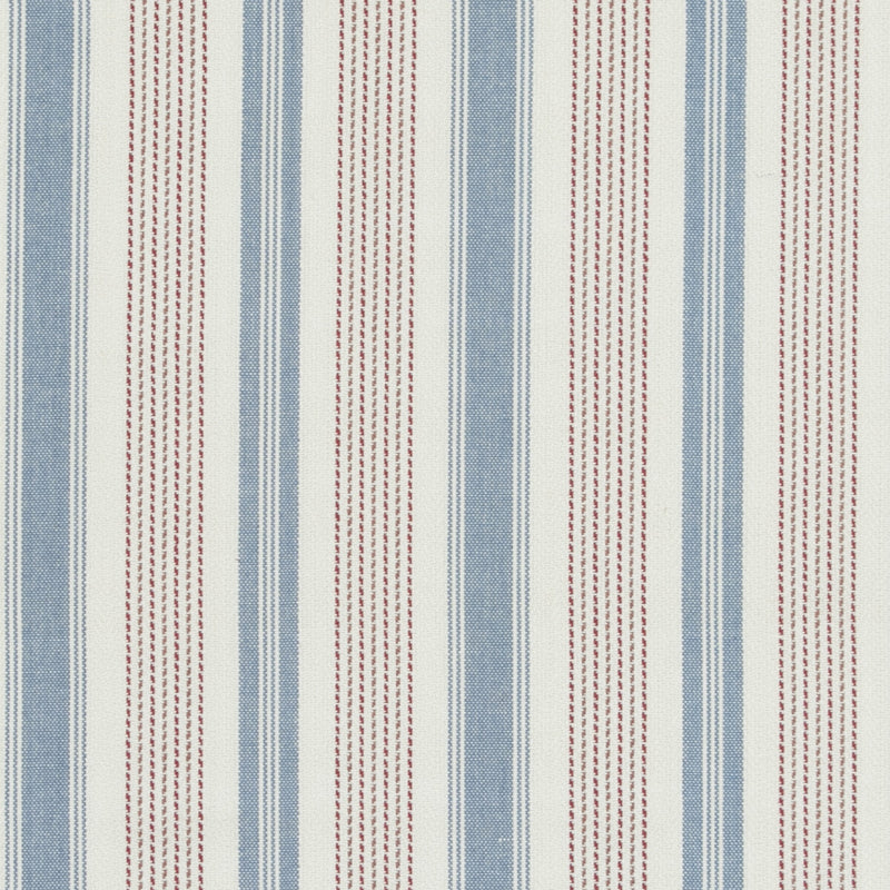 BAKER LIFESTYLE - PURBECK STRIPE- RED/BLUE - Fabric by the Yard RED/BLUE