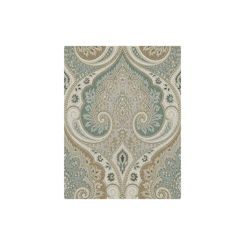 BAKER LIFESTYLE - LATIKA- AQUA/TAUPE - Fabric by the Yard AQUA/TAUPE