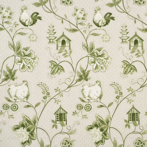 BAKER LIFESTYLE - BANTAM TOILE- GREEN - Fabric by the Yard GREEN