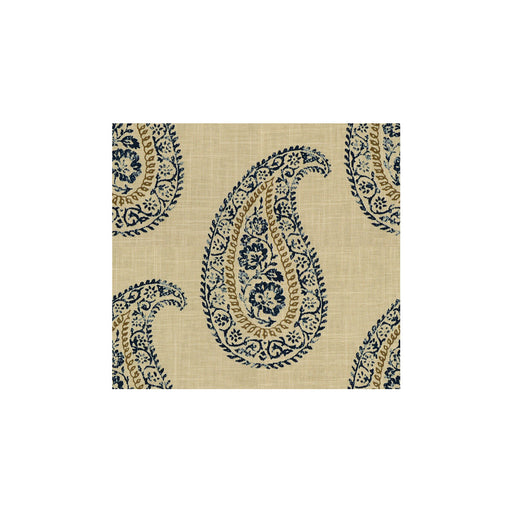 BAKER LIFESTYLE - MADIRA- INDIGO/TAUPE - Fabric by the Yard INDIGO/TAUPE