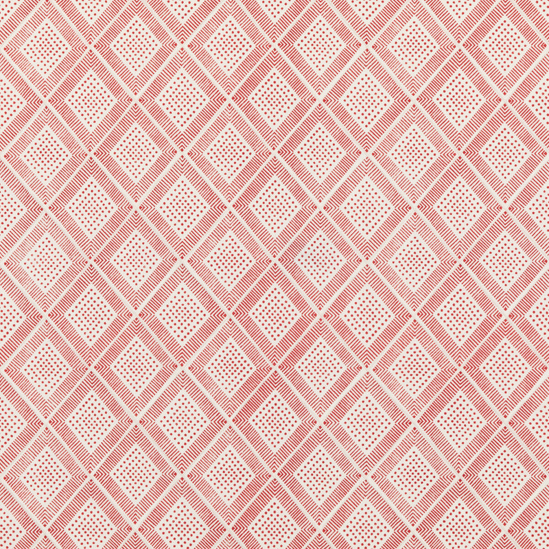 BAKER LIFESTYLE - BLOCK TRELLIS- RUSTIC RED - Fabric by the Yard RUSTIC RED