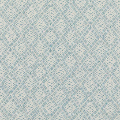 BAKER LIFESTYLE - BLOCK TRELLIS- AQUA - Fabric by the Yard AQUA