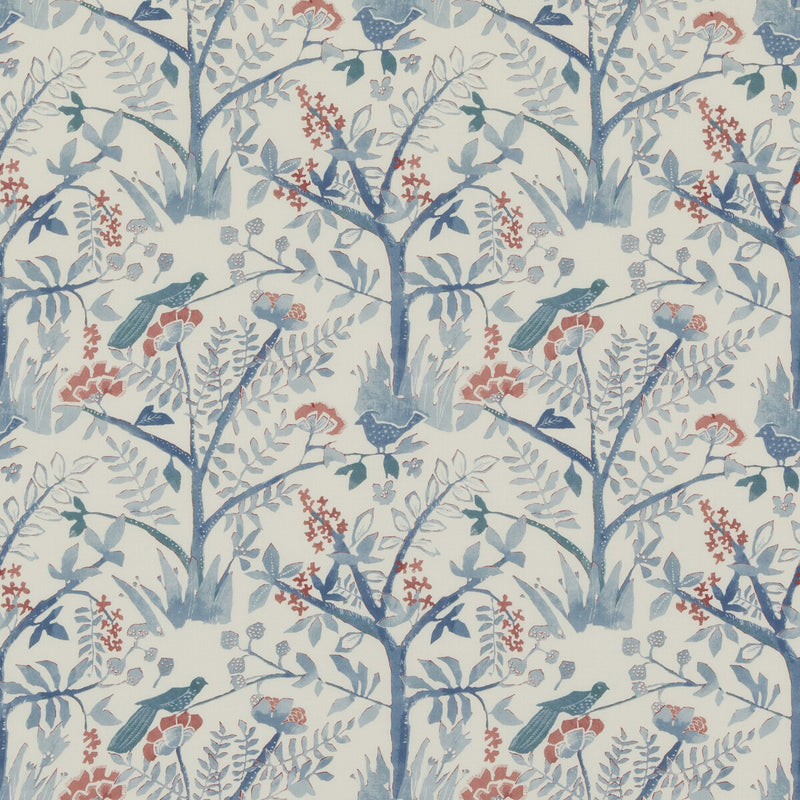 BAKER LIFESTYLE - LULWORTH- BLUE/RED - Fabric by the Yard BLUE/RED