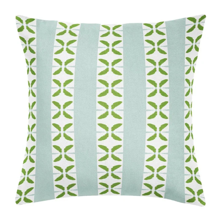 Petal Stripe Light Blue 22x22 Pillow