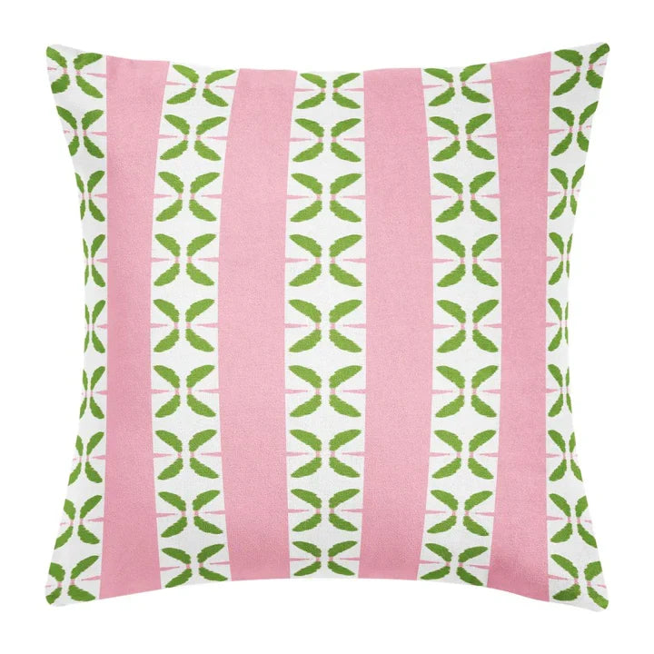Petal Stripe Light Pink 22x22 Pillow