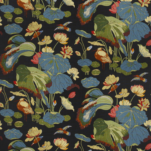 G P & J BAKER - NYMPHEUS - LINEN- TEAL/GREEN - Fabric by the Yard TEAL/GREEN