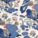 G P & J BAKER - NYMPHEUS - LINEN- INDIGO/MARINE/LINEN - Fabric by the Yard