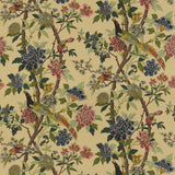 G P & J BAKER - HYDRANGEA BIRD- ROSE/BISCUIT - Fabric by the Yard