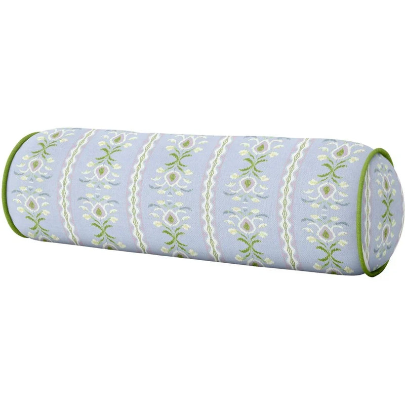 Rosemary Stripe Lavender with Green Trim Round Bolster - Full/Queen