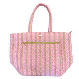 Laura Park - Quilted Tote Bag - Rosemary Stripe Pink
