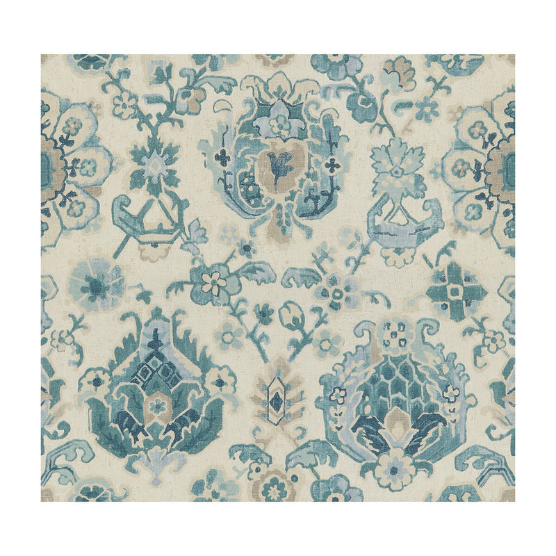 KRAVET BASICS - SAROUKRUG- AQUAMARINE - Fabric by the Yard AQUAMARINE