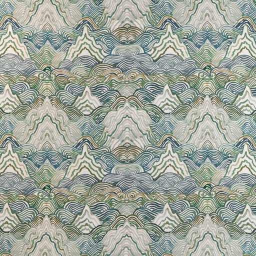 KRAVET COUTURE - SHANGRI LA- VERDE - Fabric by the Yard VERDE