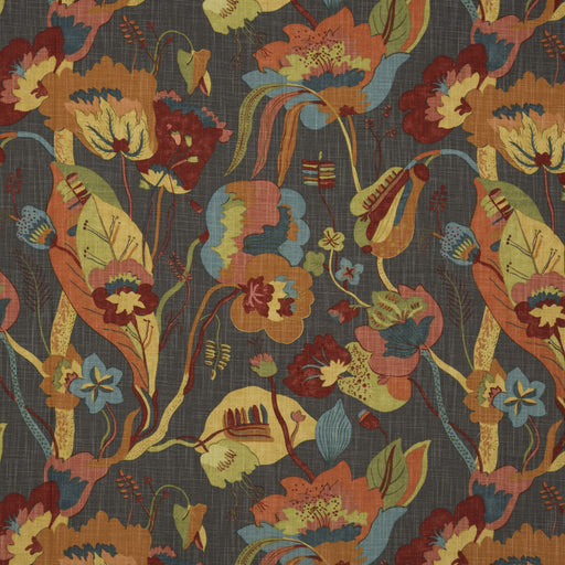 G P & J BAKER - CALIFORNIA- SPICE/CHARCOAL - Fabric by the Yard SPICE/CHARCOAL