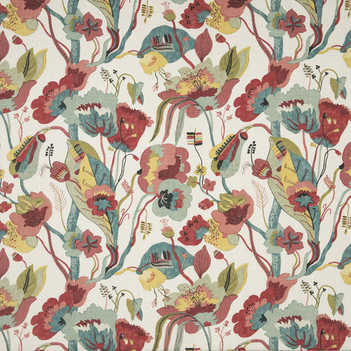 G P & J BAKER - CALIFORNIA- LINEN/TEAL/PIMENTO - Fabric by the Yard LINEN/TEAL/PIMENTO
