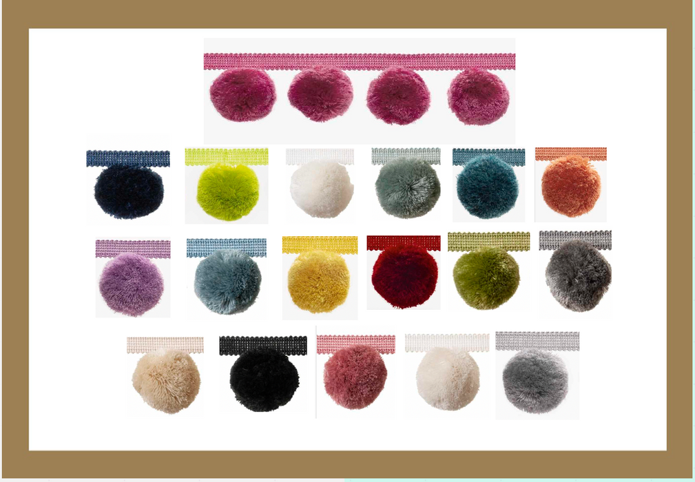 PudgePom/CO - 18 Colors - Decorative Trim By The Yard - Retail Price 84.00/Our Price 63.00 - Free Samples