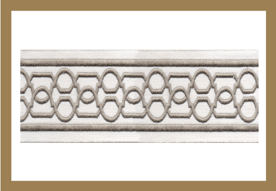 2.5 Inch Wide Decorative Trim - 24ME - Ivory Fog - Our Price 25.00 - Free Samples