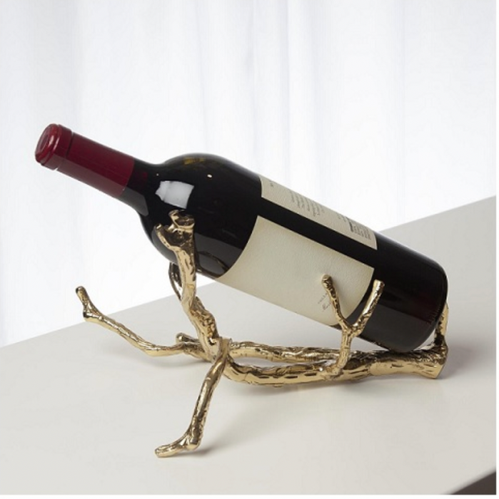 Global Views Twig Wine Bottle Holder - Brass - Free Shipping