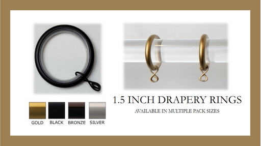 1.5 Inch - Drapery Rings with Eyelet and Plastic Insert - Available in —  Fabrics and Drapes