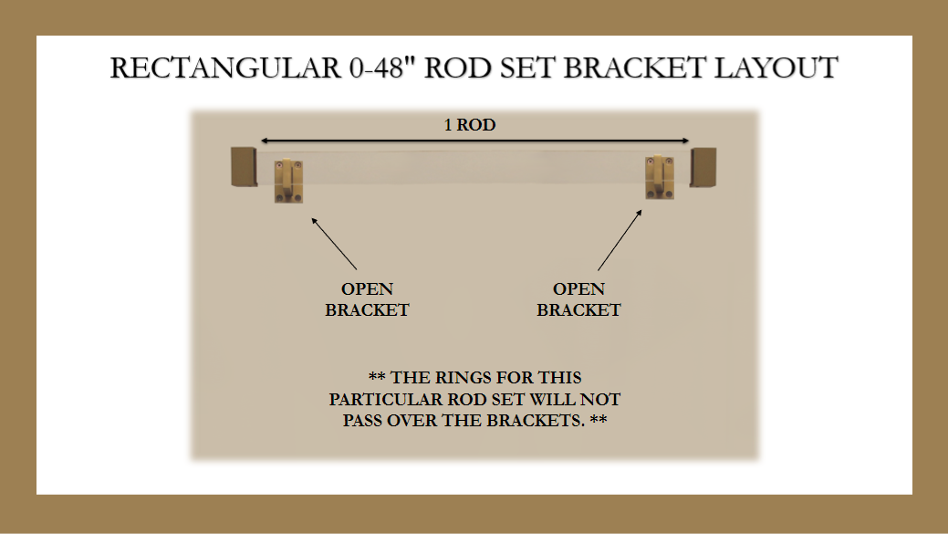 Acrylic Lucite Rectangular Curtain Rod Set- Gold - Includes Drapery Cu ...