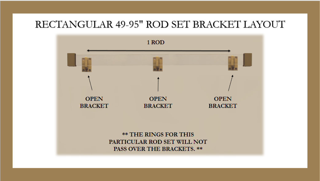 Acrylic Lucite Rectangular Curtain Rod Set- Gold - Includes Drapery Cu ...