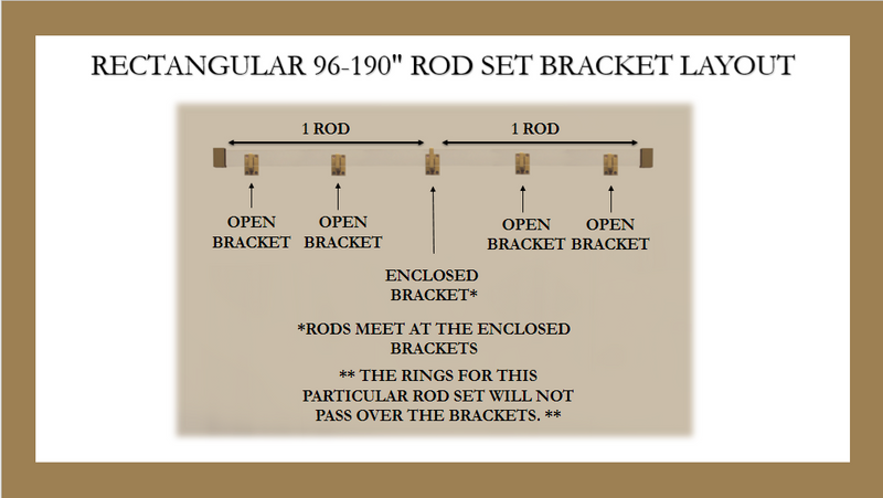 Acrylic Lucite Rectangular Curtain Rod Set- Gold - Includes Drapery Curtain Rod, Brackets, Rings, and End Caps