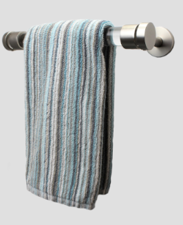 1 Inch Diameter- Acrylic Bath Towel Bar Set- Long Fully Enclosed Bracket- Includes Rod, Brackets, End Caps