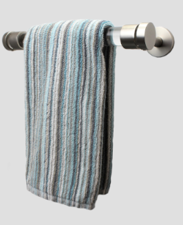 1 Inch Diameter- Acrylic Bath Towel Bar Set- Long Fully Enclosed Bracket- Includes Rod, Brackets, End Caps - Free Shipping
